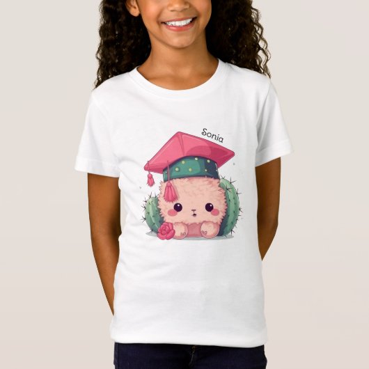 Leuke Kawaii Cartoon gepersonaliseerd Afstuderen T-shirt (Voorkant)