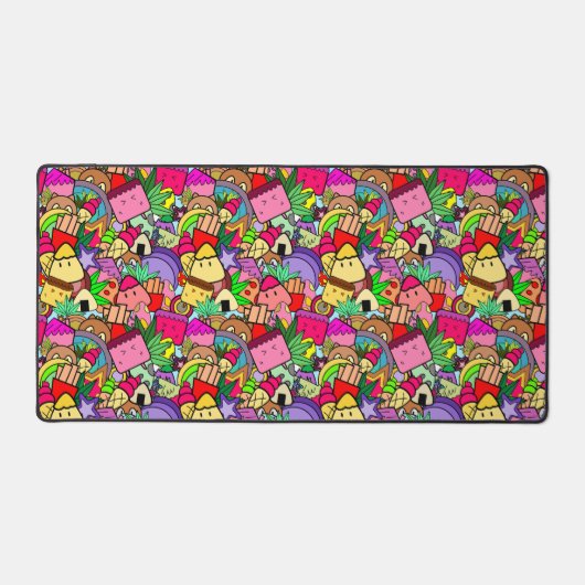 Leuke Kawaii cartoon l Kleurrijke kinder hand gete Bureaumat (Voorkant)