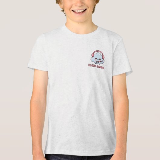 Leuke Kawaii Cloud Gaming 'Cloud Gaming' Gamer Tri-Blend Shirt (Voorkant)