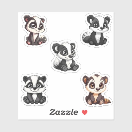 Leuke kawaii dassen sticker blad (Vel)