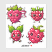 Leuke kawaii frambozen sticker (Vel)