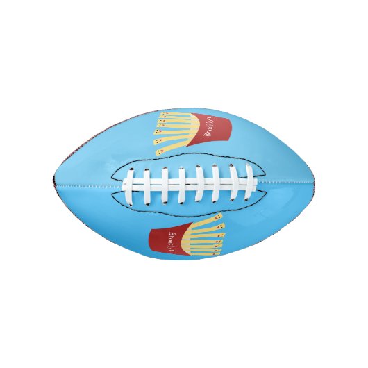Leuke kawaii frietjes fastfood cartoon illustratie american football (Voorkant)