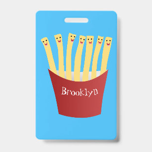 Leuke kawaii frietjes fastfood cartoon illustratie badge