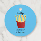 Leuke kawaii frietjes fastfood cartoon illustratie bedankjes labels (Achterkant)