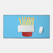 Leuke kawaii frietjes fastfood cartoon illustratie bureaumat (Keyboard & Muis)