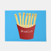 Leuke kawaii frietjes fastfood cartoon illustratie deurmat (Voorkant)