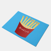 Leuke kawaii frietjes fastfood cartoon illustratie deurmat (Schuin)
