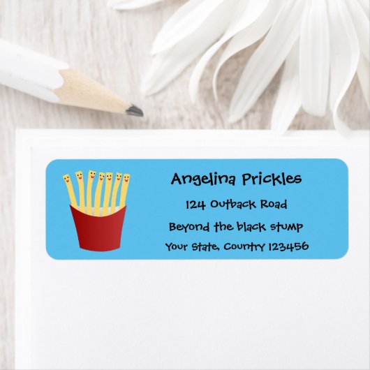 Leuke kawaii frietjes fastfood cartoon illustratie etiket (Insitu)