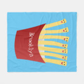 Leuke kawaii frietjes fastfood cartoon illustratie fleece deken (Voorkant (Horizontaal))