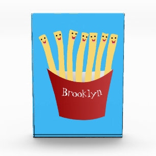 Leuke kawaii frietjes fastfood cartoon illustratie fotoblokken