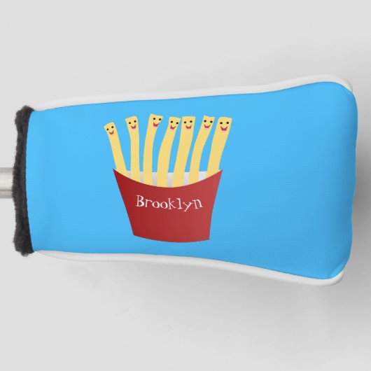 Leuke kawaii frietjes fastfood cartoon illustratie golfheadcover (Voorkant)