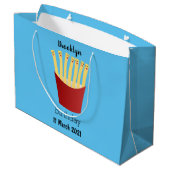 Leuke kawaii frietjes fastfood cartoon illustratie groot cadeauzakje (Achterkant Gekanteld)