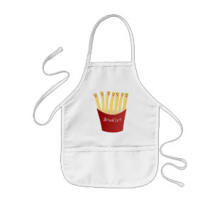 Leuke kawaii frietjes fastfood cartoon illustratie kinder schort