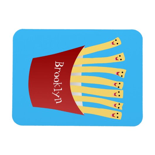 Leuke kawaii frietjes fastfood cartoon illustratie magneet (Horizontaal)