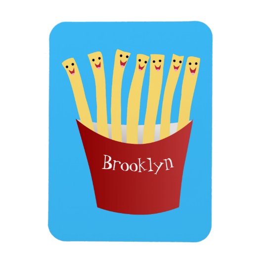 Leuke kawaii frietjes fastfood cartoon illustratie magneet (Verticaal)