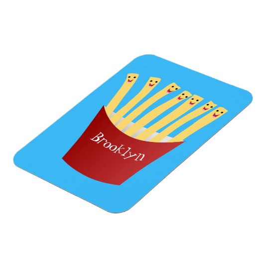 Leuke kawaii frietjes fastfood cartoon illustratie magneet (Linkerzijde)