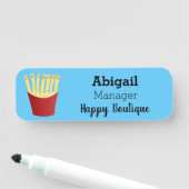 Leuke kawaii frietjes fastfood cartoon illustratie naamplaatje (In situ)