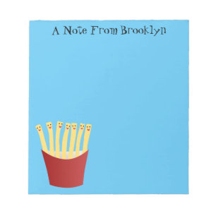 Leuke kawaii frietjes fastfood cartoon illustratie notitieblok