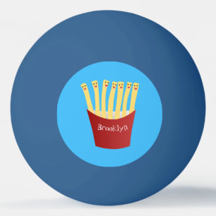 Leuke kawaii frietjes fastfood cartoon illustratie pingpongbal