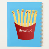 Leuke kawaii frietjes fastfood cartoon illustratie planner (Achterkant)