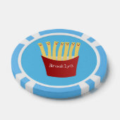 Leuke kawaii frietjes fastfood cartoon illustratie poker chips (Enkel)