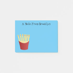 Leuke kawaii frietjes fastfood cartoon illustratie post-it® notes