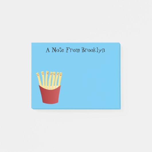 Leuke kawaii frietjes fastfood cartoon illustratie post-it® notes (Voorkant)