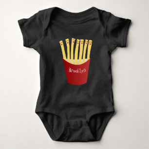 Leuke kawaii frietjes fastfood cartoon illustratie romper