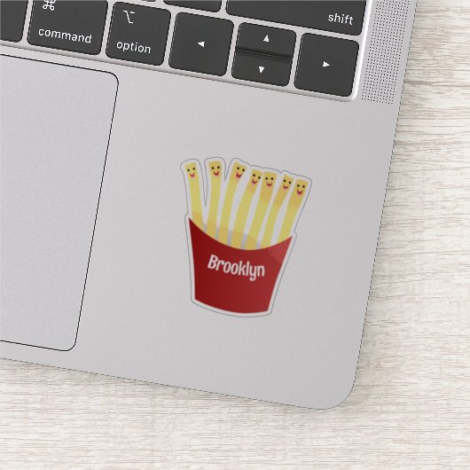 Leuke kawaii frietjes fastfood cartoon illustratie sticker (Detail)