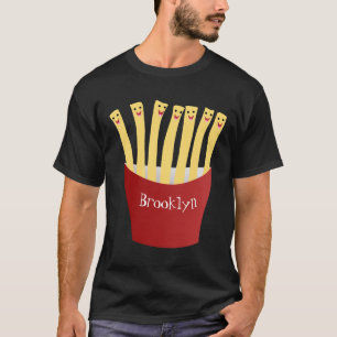 Leuke kawaii frietjes fastfood cartoon illustratie t-shirt