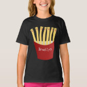 Leuke kawaii frietjes fastfood cartoon illustratie t-shirt (Voorkant)