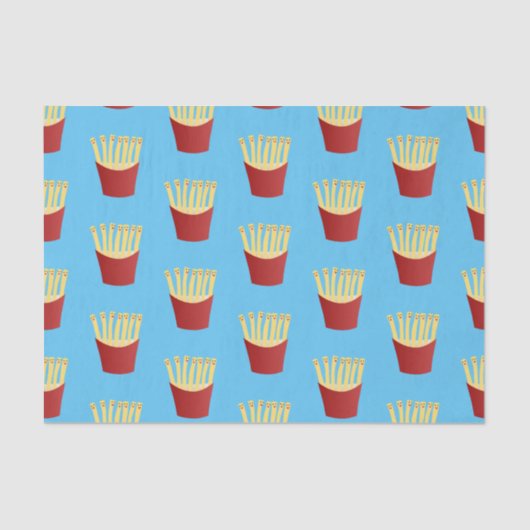 Leuke kawaii frietjes fastfood cartoon illustratie tissuepapier (Voorkant)