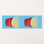 Leuke kawaii frietjes fastfood cartoon illustratie yogamat (Achterkant (horizontaal))