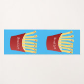 Leuke kawaii frietjes fastfood cartoon illustratie yogamat (Voorkant (horizontaal))