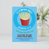 Leuke kawaii frietjes fastfood cartoon kaart (Staand voorkant)