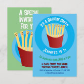 Leuke kawaii frietjes fastfood cartoon kaart (Voorkant / Achterkant)