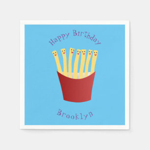 Leuke kawaii frietjes fastfood cartoon servet