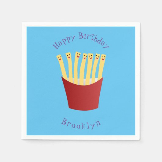 Leuke kawaii frietjes fastfood cartoon servet (Voorkant)