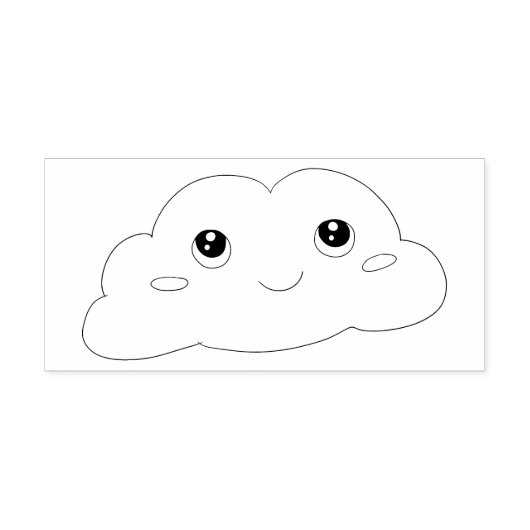 Leuke Kawaii Gezicht Glimlachende Cloud Art Stamp Rubberstempel (Afrduk)