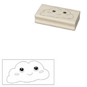 Leuke Kawaii Gezicht Glimlachende Cloud Art Stamp Rubberstempel (Gestempeld)