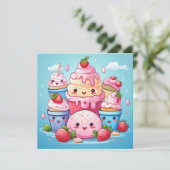 Leuke Kawaii Gift Kaart (Staand voorkant)