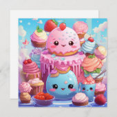 Leuke Kawaii Gift Kaart (Voorkant / Achterkant)