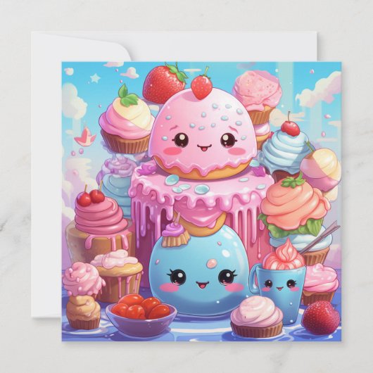 Leuke Kawaii Gift Kaart (Voorkant)