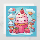 Leuke Kawaii Gift Kaart (Voorkant / Achterkant)