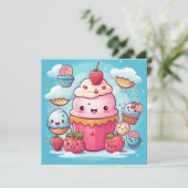 Leuke Kawaii Gift Kaart (Staand voorkant)