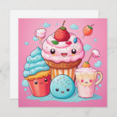 Leuke Kawaii Gift Kaart (Voorkant / Achterkant)