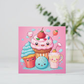 Leuke Kawaii Gift Kaart (Staand voorkant)