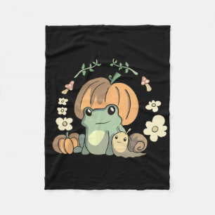 Leuke Kawaii Herfst Cottagecore esthetische kikker Fleece Deken