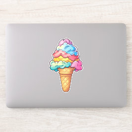 Leuke Kawaii Ice Cream Cone | Zoete traktatie Sticker