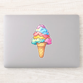 Leuke Kawaii Ice Cream Cone | Zoete traktatie Sticker